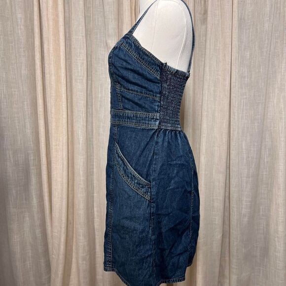 Vintage Inspired Japna Denim Mini Dress – 100% Cotton - Picture 4 of 7